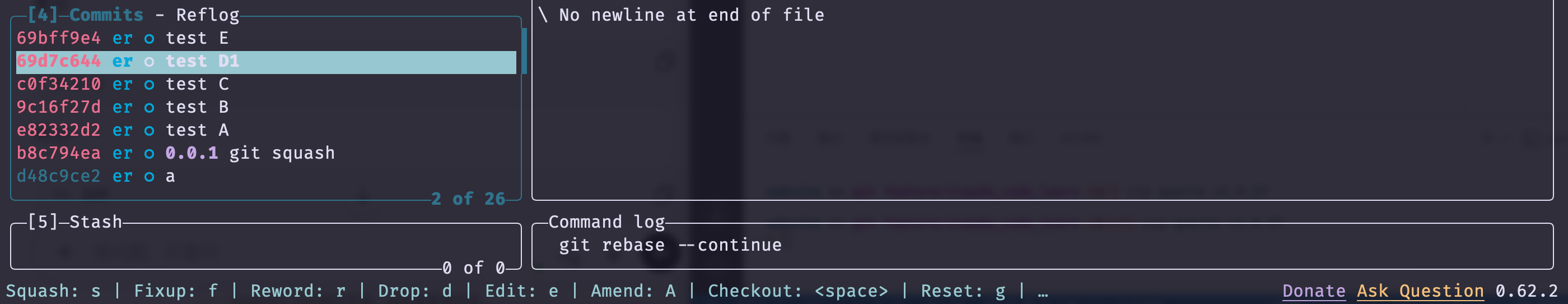 lazygit commit amend